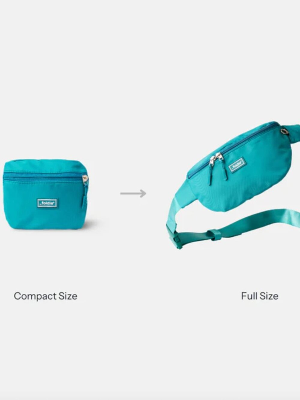 The Foldie Crossbody Bag Nylon Teal Green Travel - Picture 6 of 6